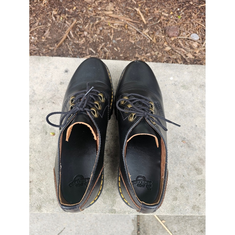 Dr. Martens Leona Lo Women 11 Black Leather Platform Oxford Lug Sole Goth Punk ~ - Picture 10 of 10